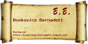 Boskovics Bernadett névjegykártya